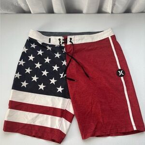 Hurley Stars and Stripes Red and Navy Board Shorts